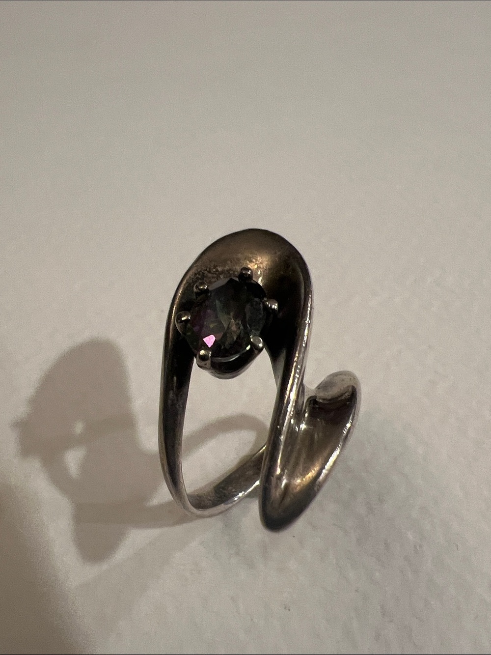 Sterling Silver Liquid Swirl Mystic Topaz Ring